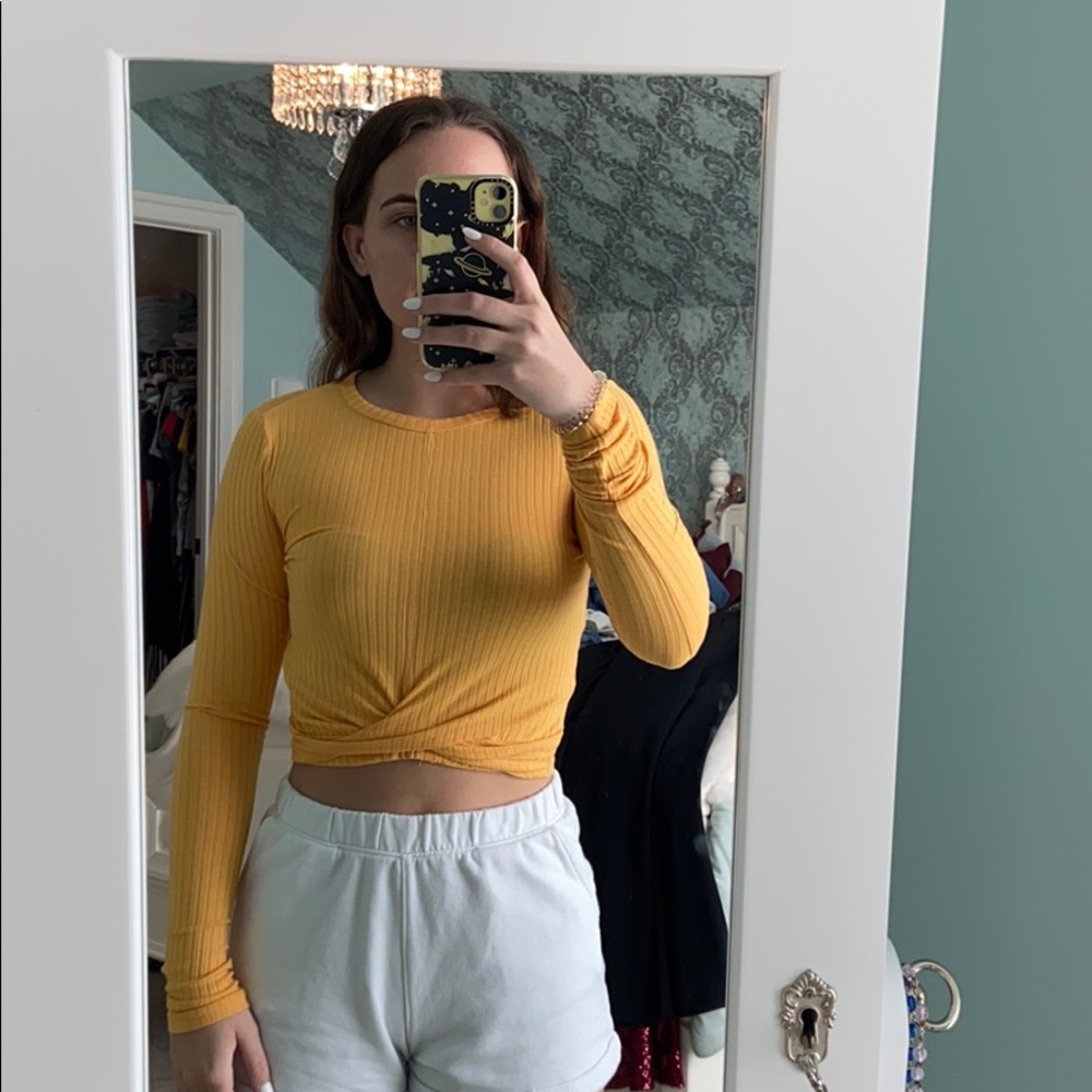 Yellow crop top